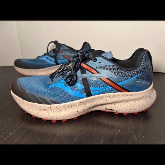 Saucony Ride 15 TR Running Shoes Sneakers Deep Sea/Lava Mens 10 - Picture 8 of 16